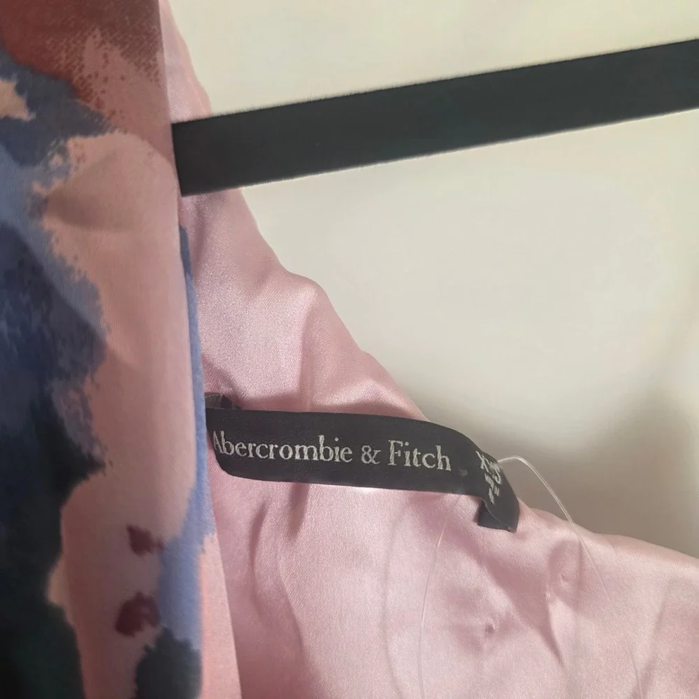 Abercrombie & Fitch One Shoulder Pleated Maxi Dress Pink Floral Cutout Event XXS